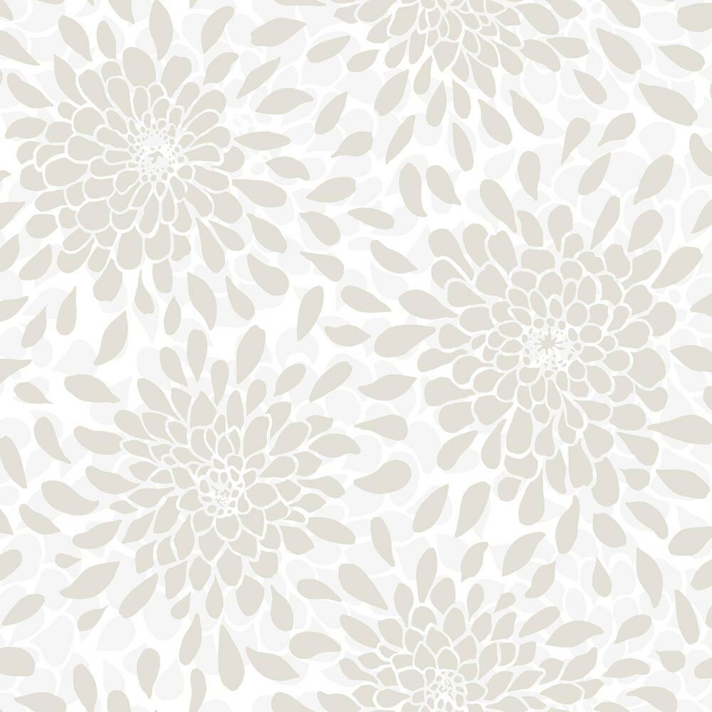 Toss the Bouquet Peel and Stick Wallpaper with Metallic Inks - Beige - York Wallcoverings - RMK11480WP