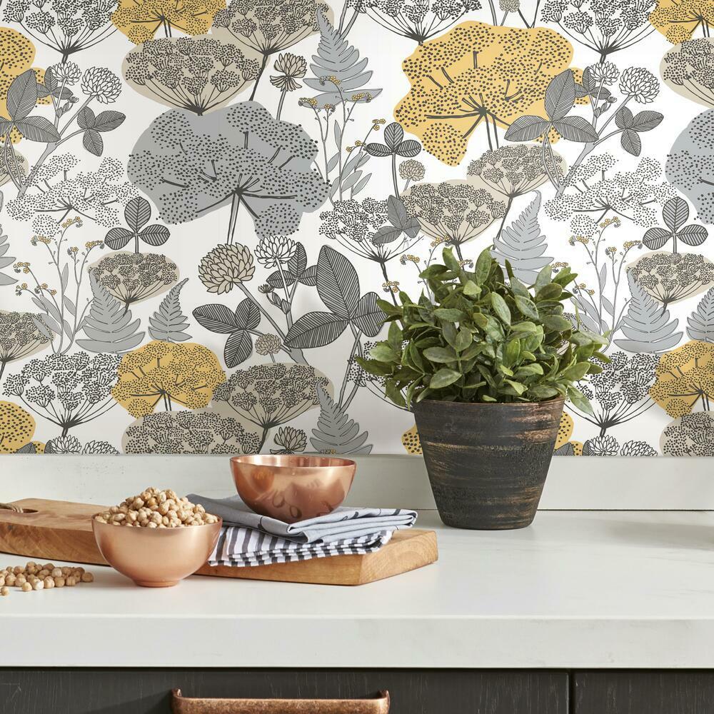 finlayson-niittypolku-peel-and-stick-wallpaper-yellow-york-wallcoverings-rmk11535rl