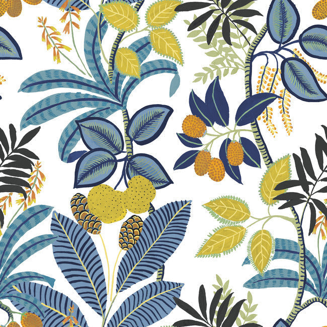 Funky Jungle Peel and Stick Wallpaper - Blue - York Wallcoverings - RMK11577RL