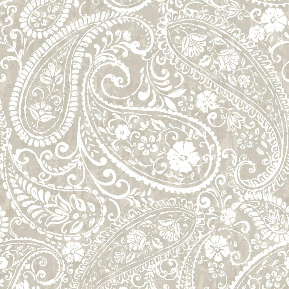 Paisley Prince Peel and Stick Wallpaper - Beige - York Wallcoverings - RMK11580RL