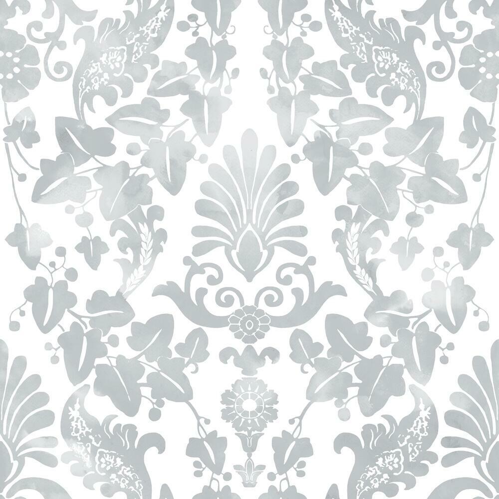 Vine Damask Peel and Stick Wallpaper - Grey - York Wallcoverings - RMK11599RL