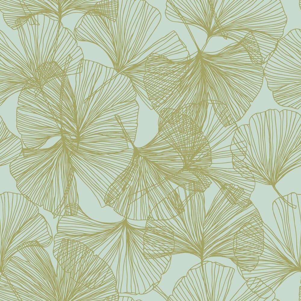 Ginkgo Leaves Peel and Stick Wallpaper - Gold - York Wallcoverings - RMK11602WP