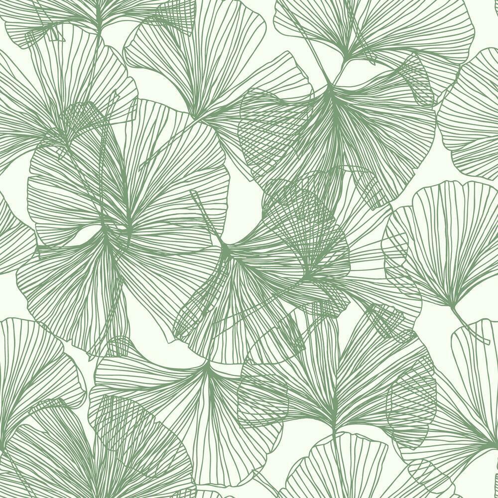 Ginkgo Leaves Peel and Stick Wallpaper - Green - York Wallcoverings - RMK11603WP