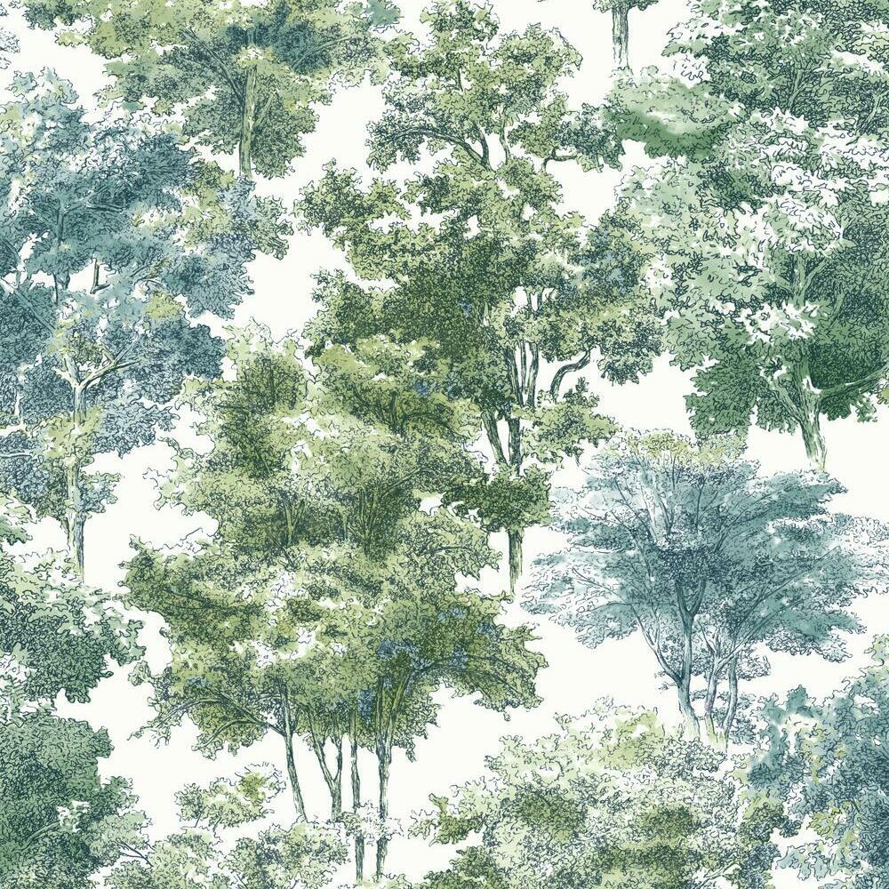 Old World Trees Peel and Stick Wallpaper - Green - York Wallcoverings - RMK11615WP