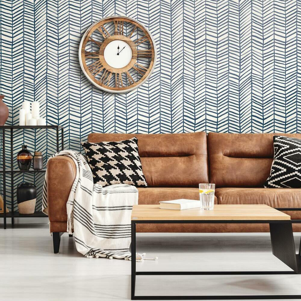 cat-coquillette-herringbone-peel-stick-wallpaper-navy-york-wallcoverings-rmk11646wp