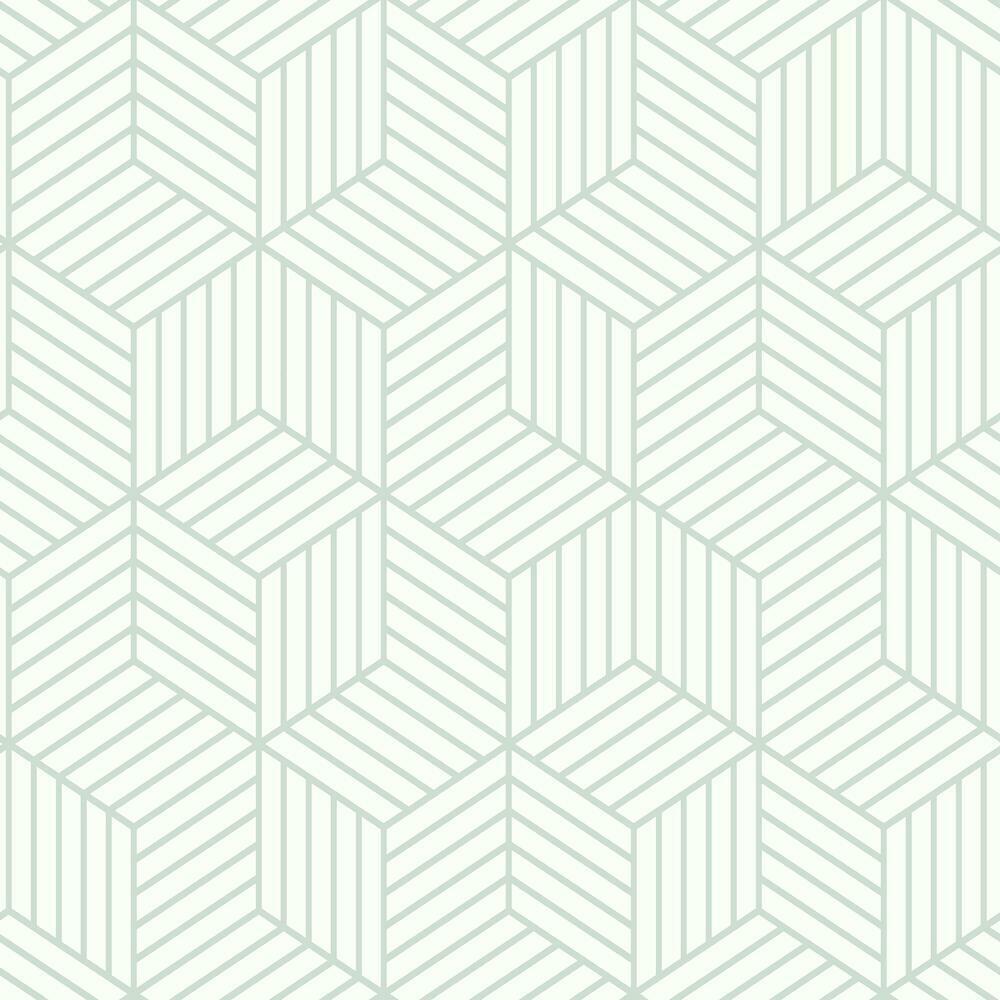 Striped Hexagon Peel and Stick Wallpaper - Green - York Wallcoverings - RMK11722WP