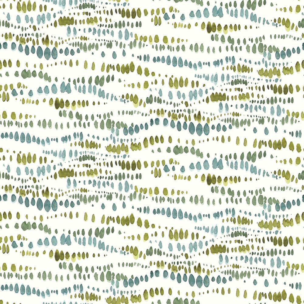 Dotted Line Peel and Stick Wallpaper - Green - York Wallcoverings - RMK11758RL