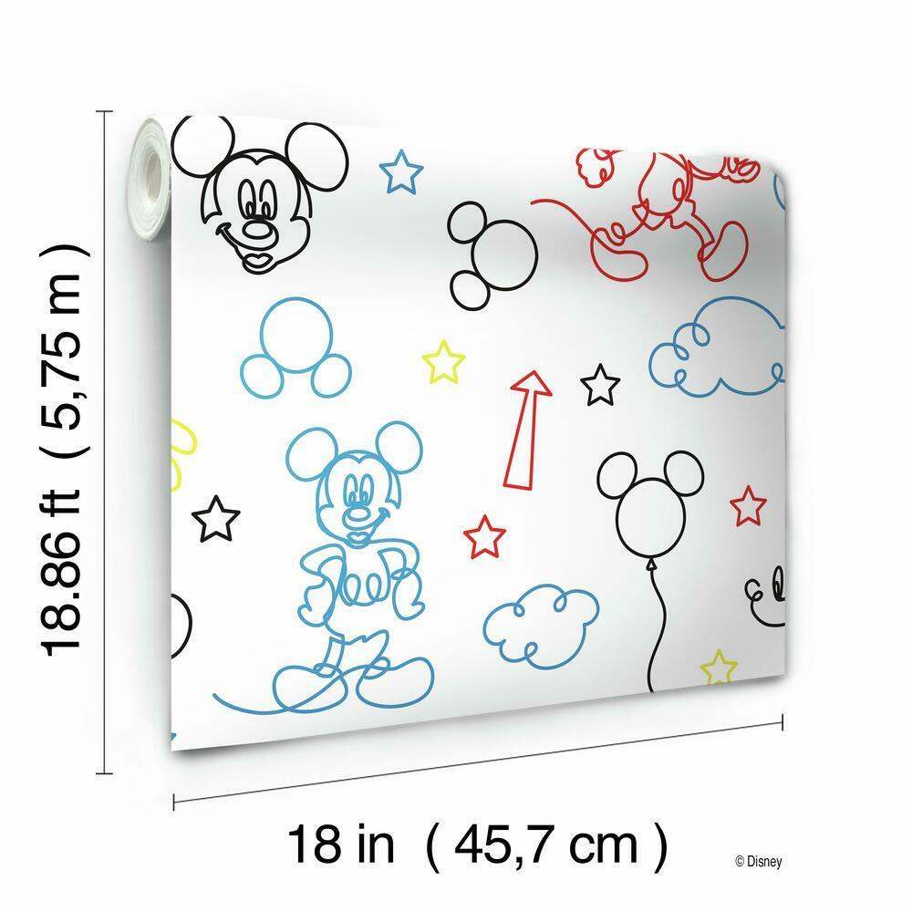 disney-mickey-mouse-line-art-peel-and-stick-wallpaper-red-york-wallcoverings-rmk11776rl