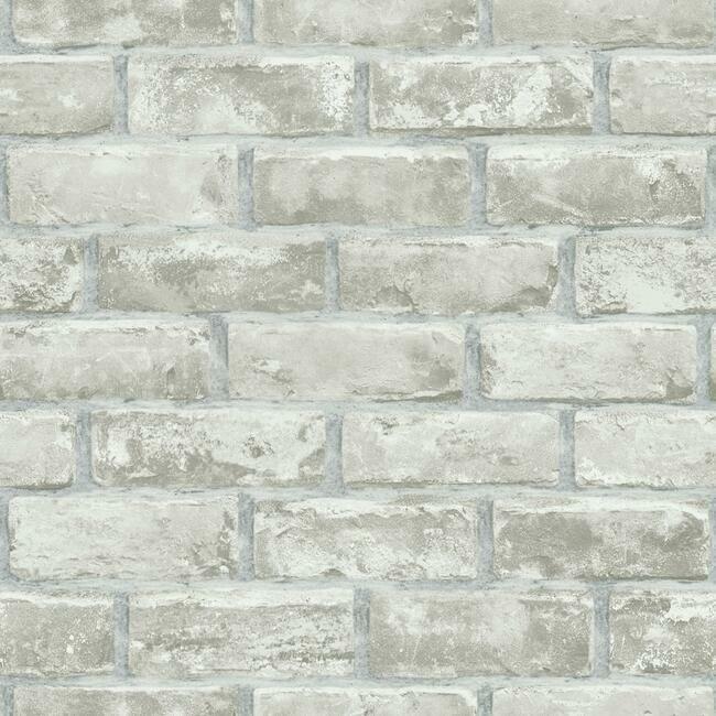 Brick Peel and Stick Wallpaper - Dusty Grey - York Wallcoverings - RMK11805WP