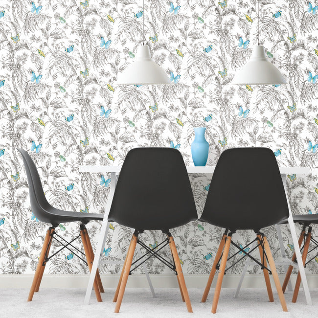 butterfly-sketch-peel-and-stick-wallpaper-yellow-york-wallcoverings-rmk11823wp