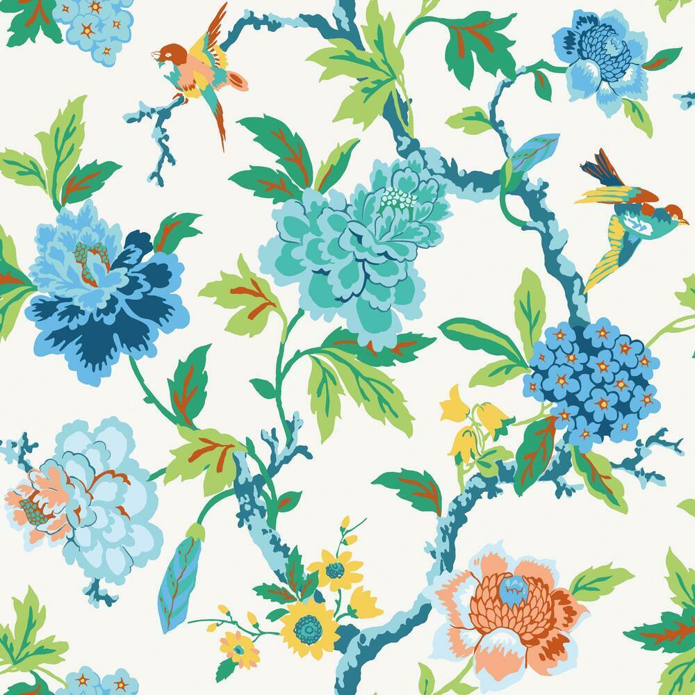 Waverly Candid Moments Peel and Stick Wallpaper - Blue - York Wallcoverings - RMK11862RL