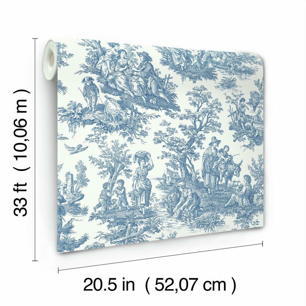 waverly-country-life-toile-peel-and-stick-wallpaper-blue-york-wallcoverings-rmk11868wp