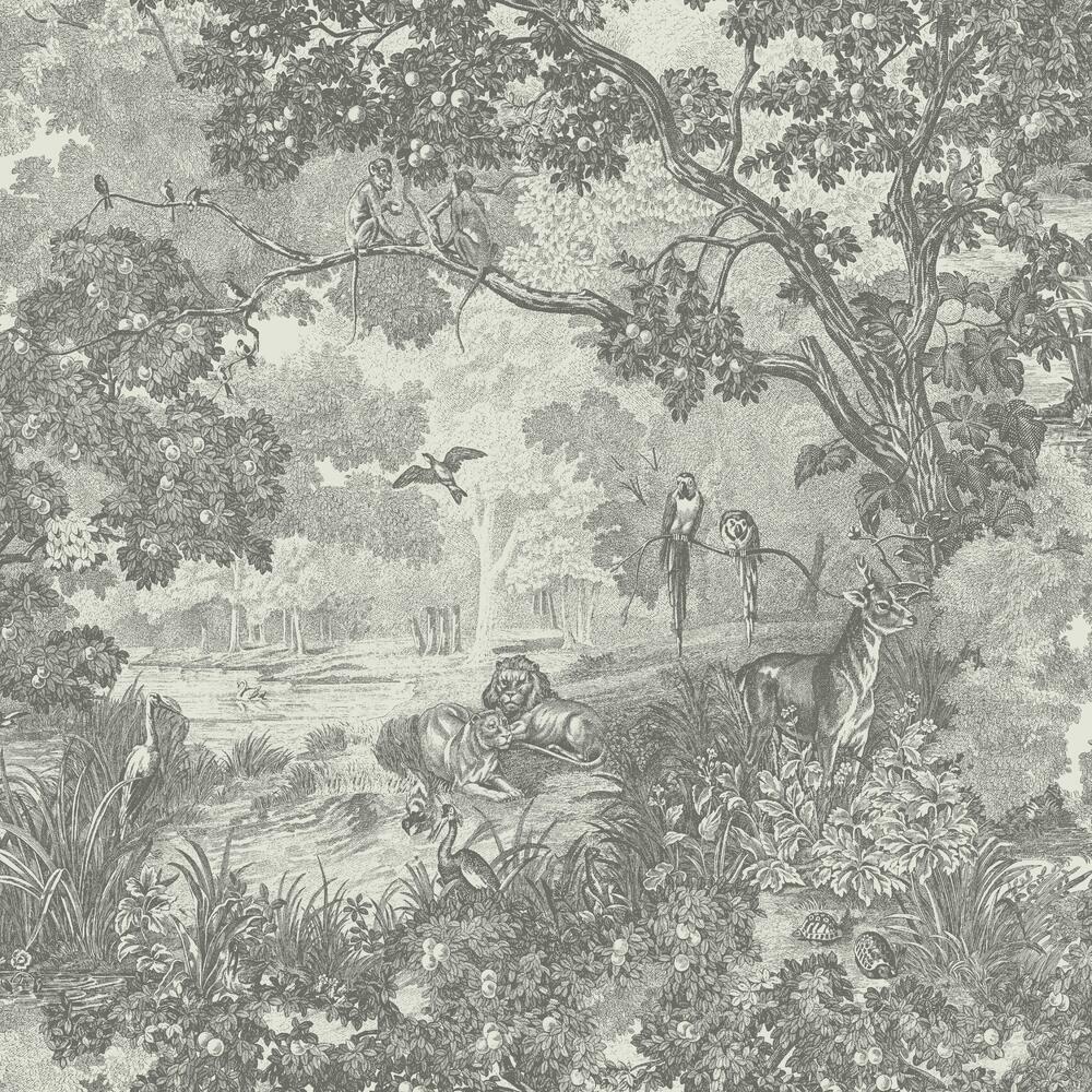 Jungle Toile Peel and Stick Wallpaper - Taupe - York Wallcoverings - RMK11915WP