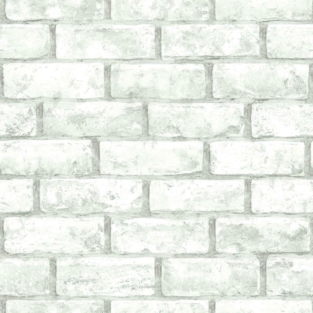 Brick Peel and Stick Wallpaper - White - York Wallcoverings - RMK11939WP