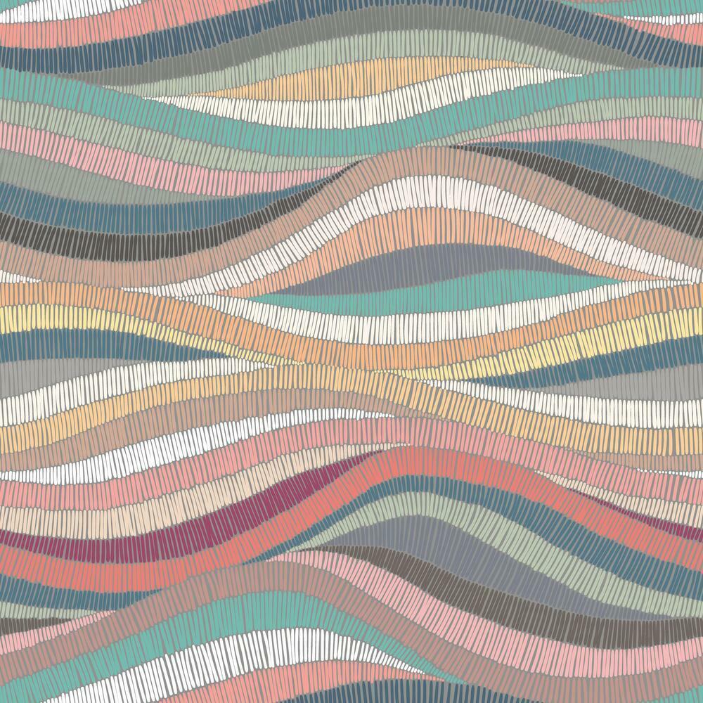 Mosaic Waves Peel & Stick Wallpaper - Pink - York Wallcoverings - RMK11941RL