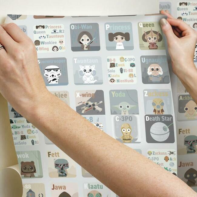star-wars-infant-alphabet-peel-stick-wallpaper-grey-york-wallcoverings-rmk11953rl