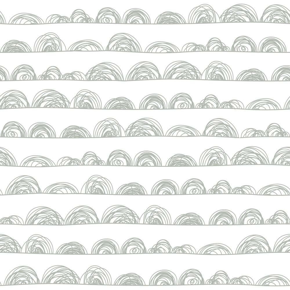 Doodle Scallop Peel and Stick Wallpaper - Grey - York Wallcoverings - RMK11991WP