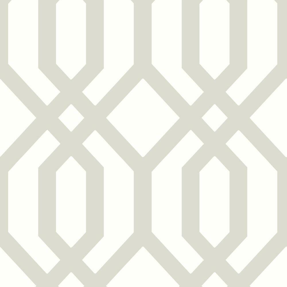 Gazebo Lattice Peel and Stick Wallpaper - Taupe - York Wallcoverings - RMK12012WP