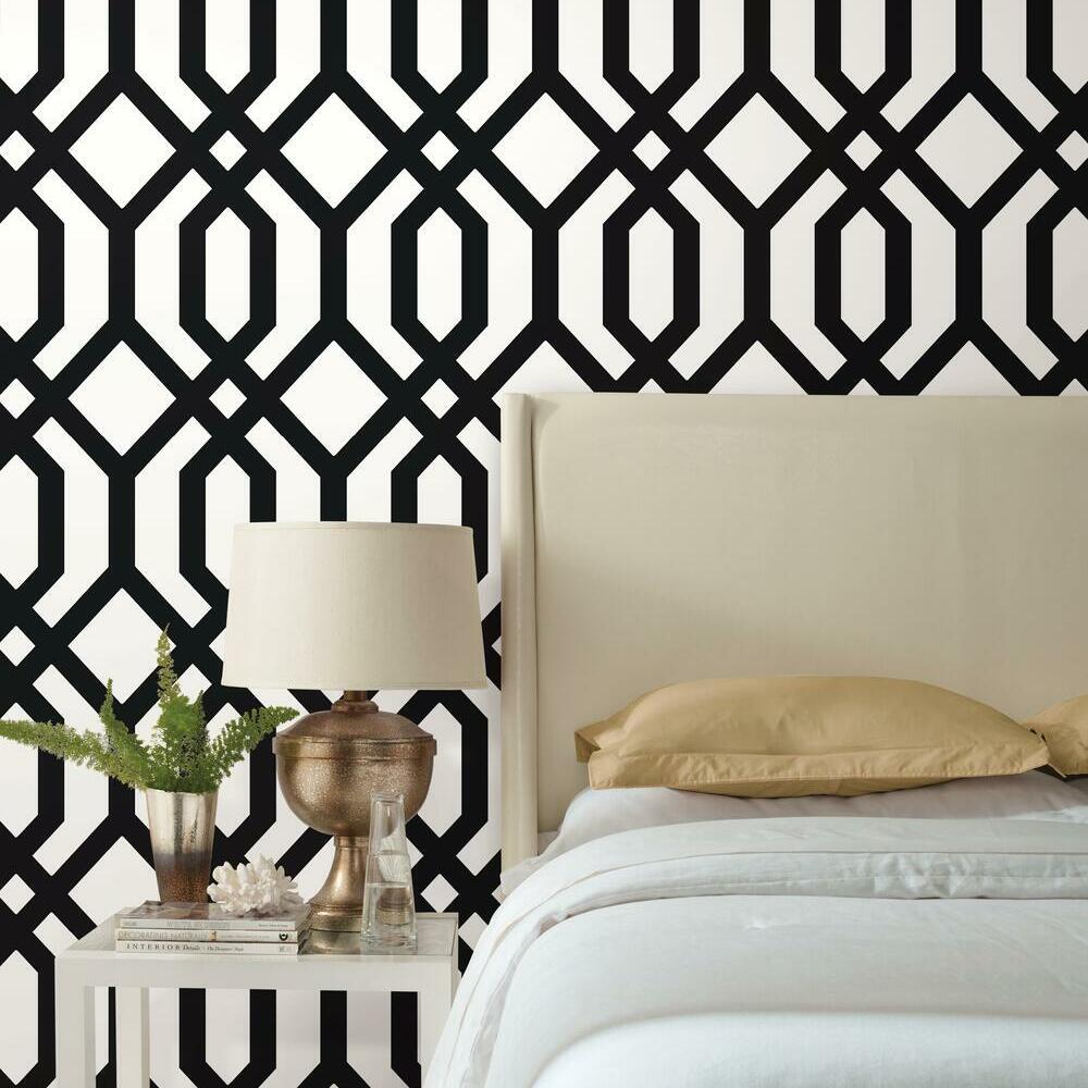 gazebo-lattice-peel-and-stick-wallpaper-black-york-wallcoverings-rmk12014wp