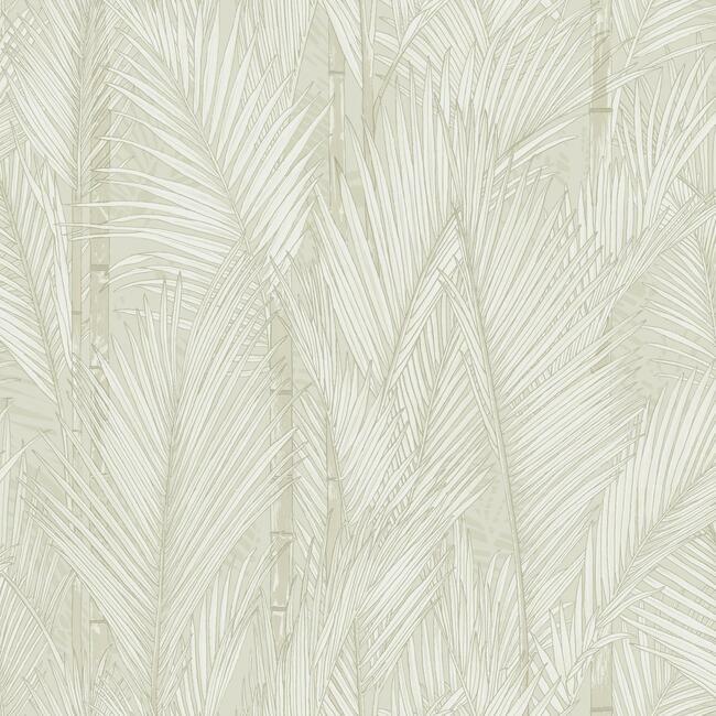 Swaying Fronds Peel & Stick Wallpaper - Taupe - York Wallcoverings - RMK12103WP