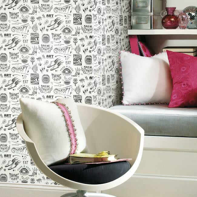 disney-cruella-graffiti-peel-stick-wallpaper-white-york-wallcoverings-rmk12125rl