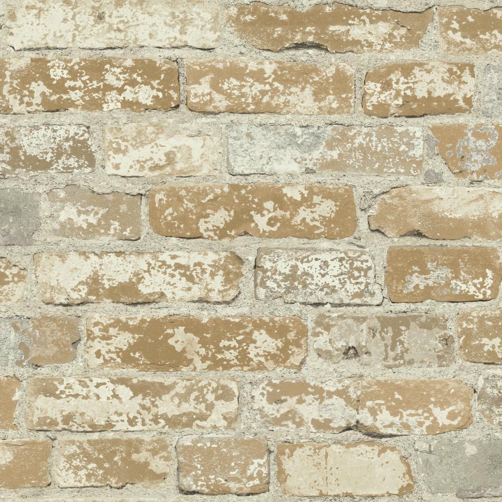 Brick Peel and Stick Wallpaper - Brown - York Wallcoverings - RMK9037WP