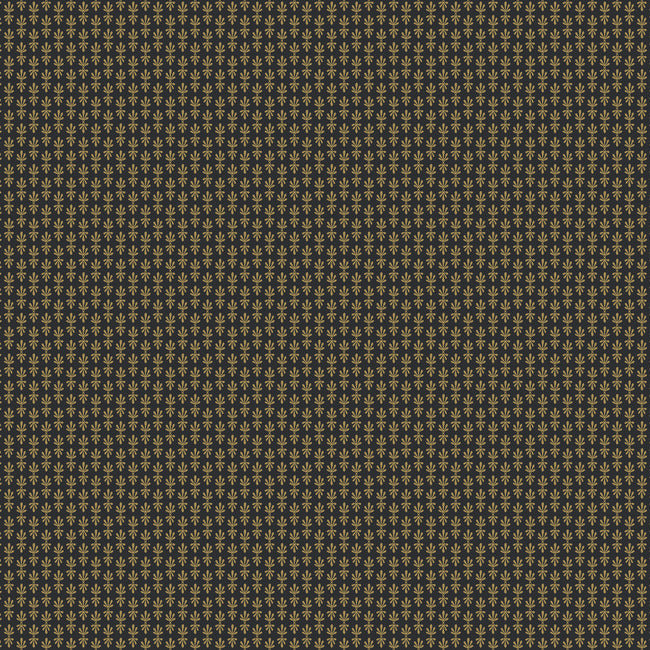 Petal Wallpaper - Black & Metallic Gold - York Wallcoverings - RP7363