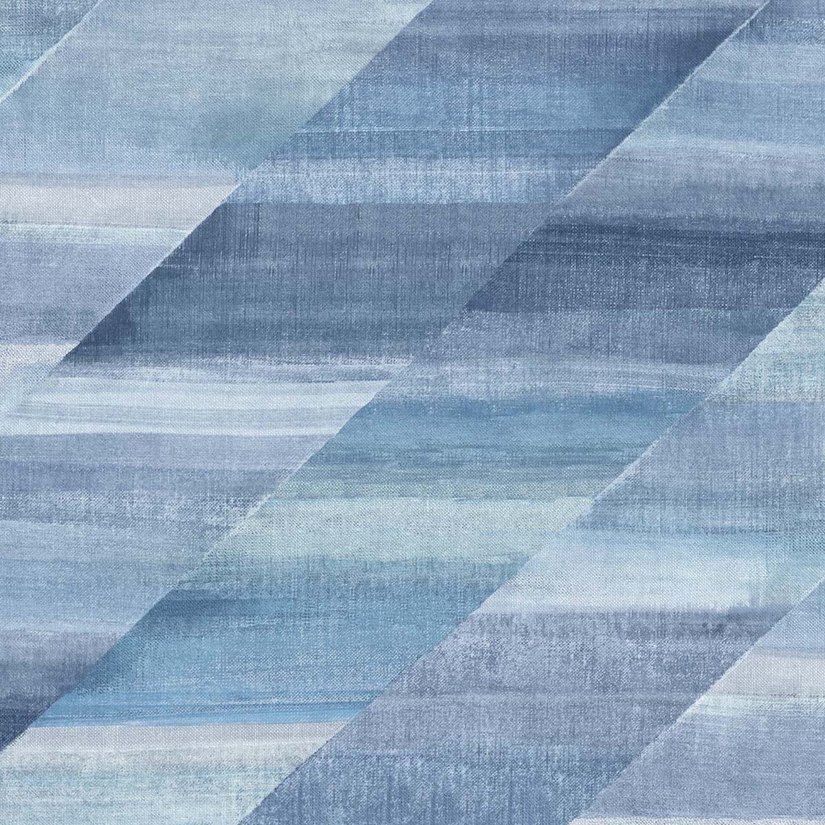 Seabrook Designs RY30302 Boho Rhapsody Rainbow Diagonals  Wallpaper Washed Denim and Cerulean