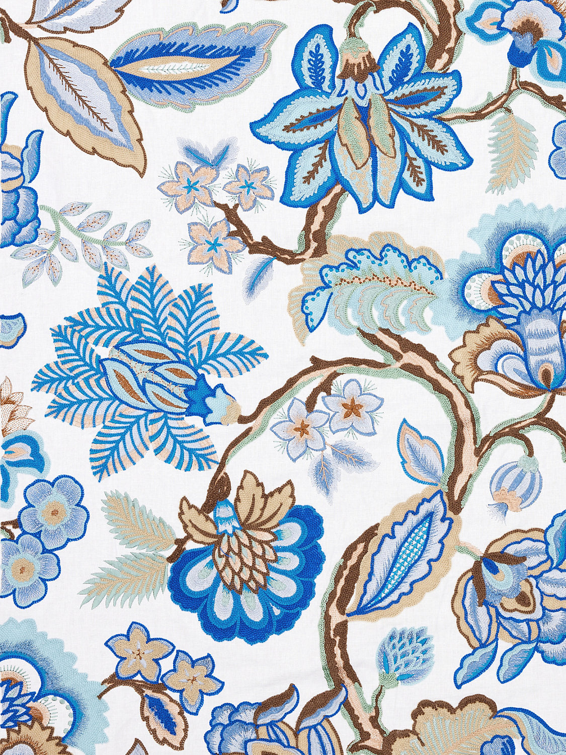 Hillside Crewel - Blue Wood - Scalamandre Fabric
