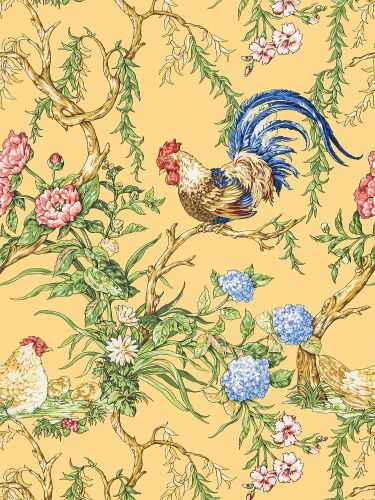 Chanticleer - Yellow Multicolor by Scalamandre Fabric