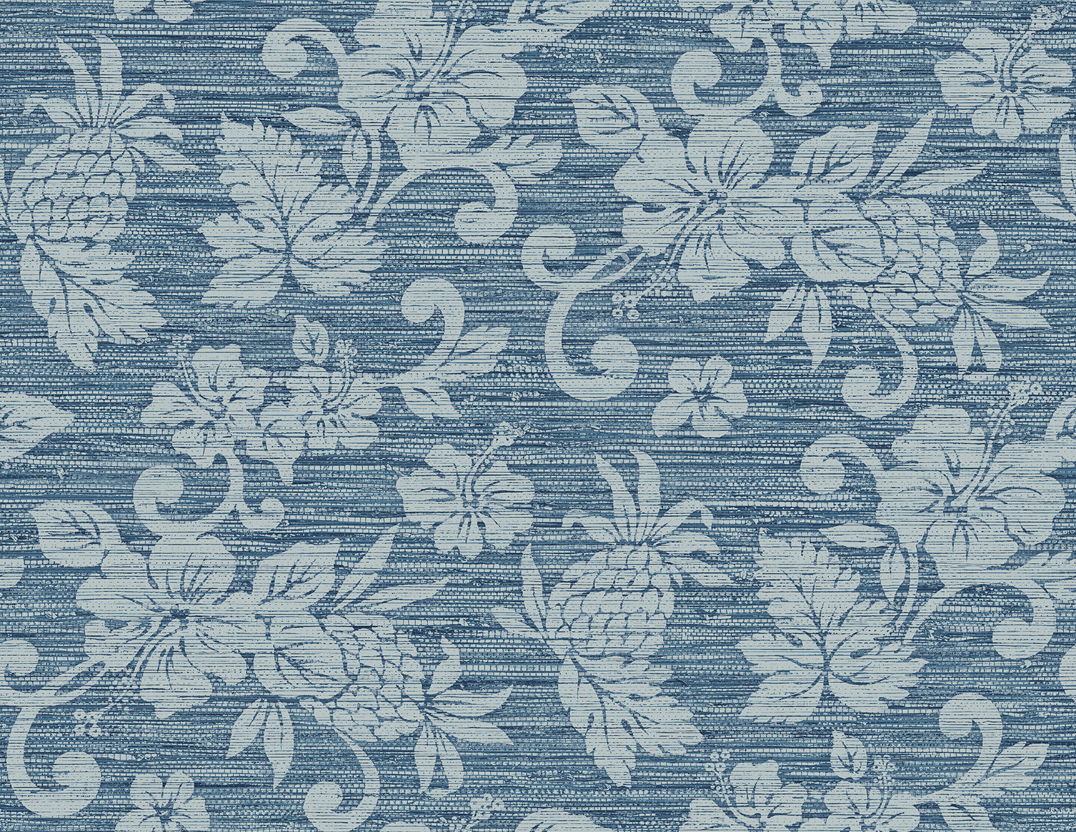 Seabrook Designs SC20802 Summer House Juno Island Floral  Wallpaper Bay Blue
