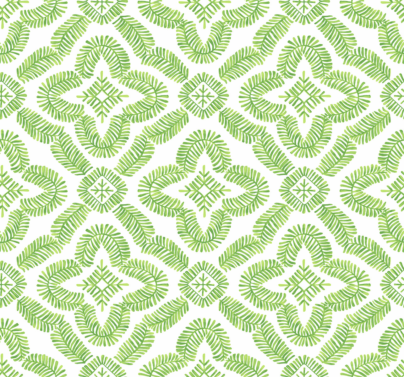 Seabrook Designs SC21304 Summer House Talia Botanical Medallion  Wallpaper Kiwi Green