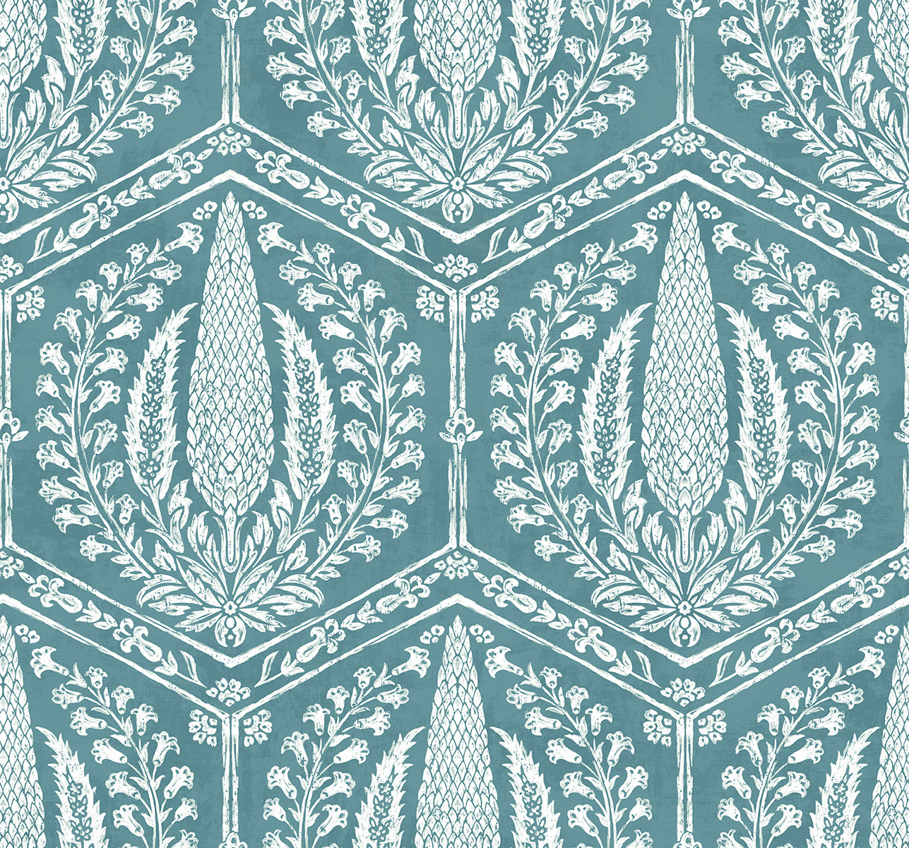 Seabrook Designs SC21402 Summer House Cyrus Harvest  Wallpaper Mediterranean Blue