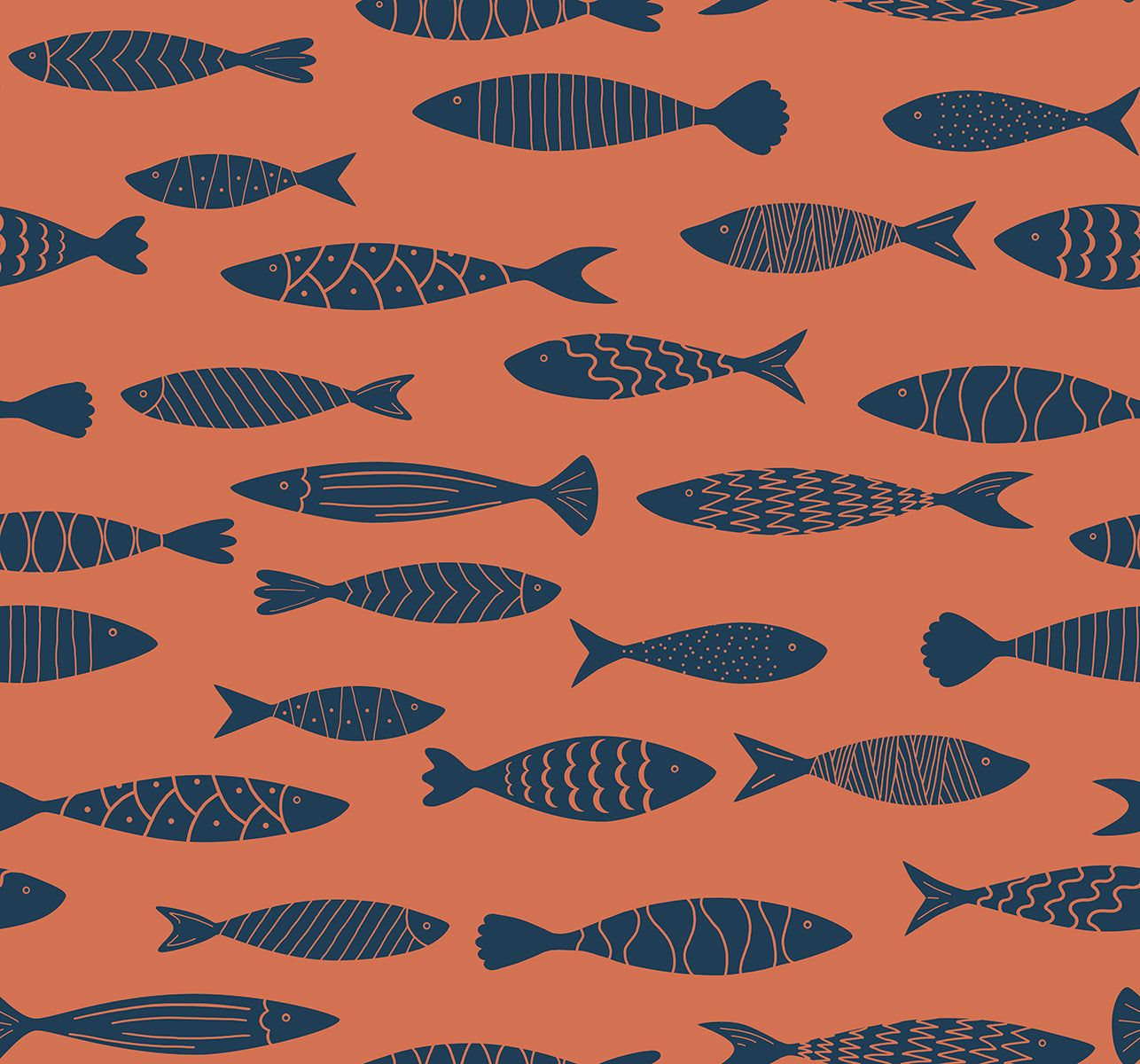 Seabrook Designs SC21506 Summer House Bay Fish  Wallpaper Coral Reef