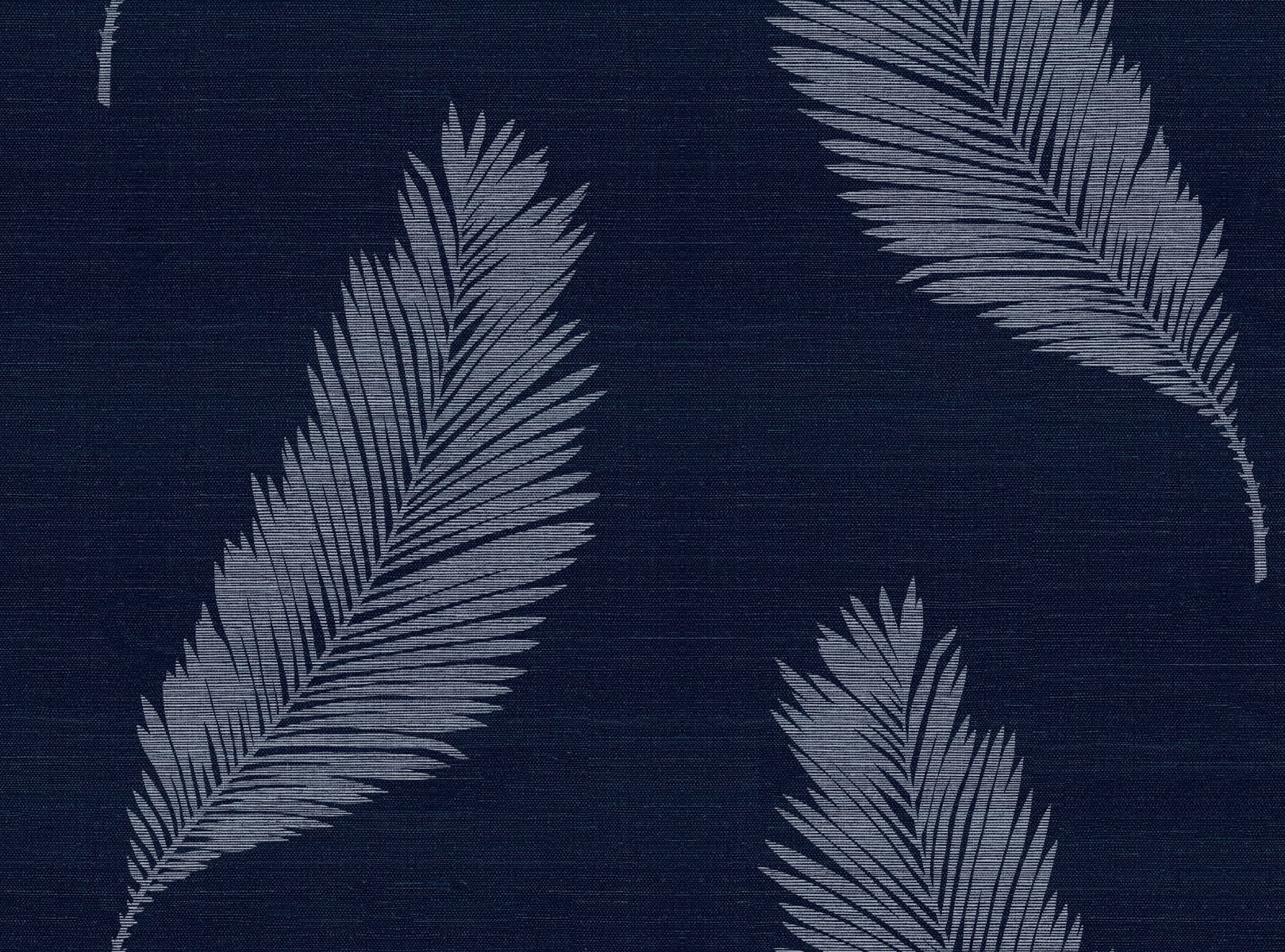 Seabrook Designs SC21602 Summer House Tossed Palm Sisal Grasscloth  Wallpaper Midnight Blue