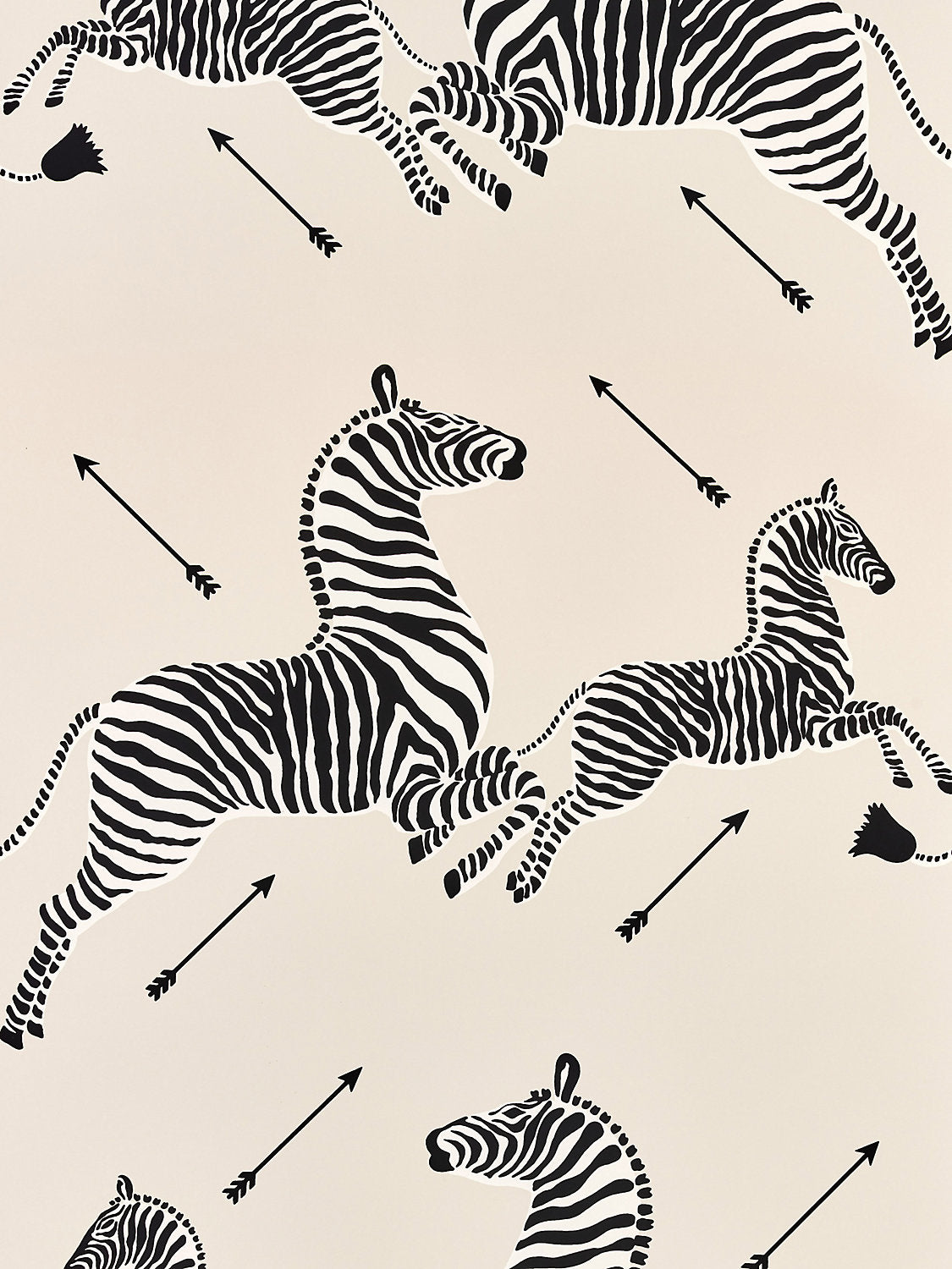 Zebras - Wallpaper - Trimmed - Sandstone