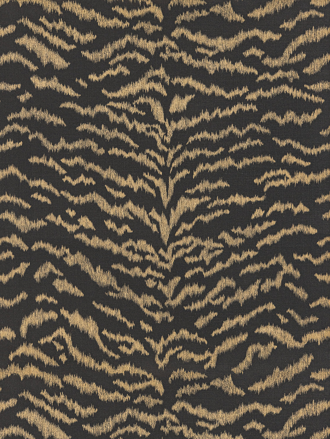 Tigress Wallcovering - Bronze On Black - Scalamandre Wallpaper