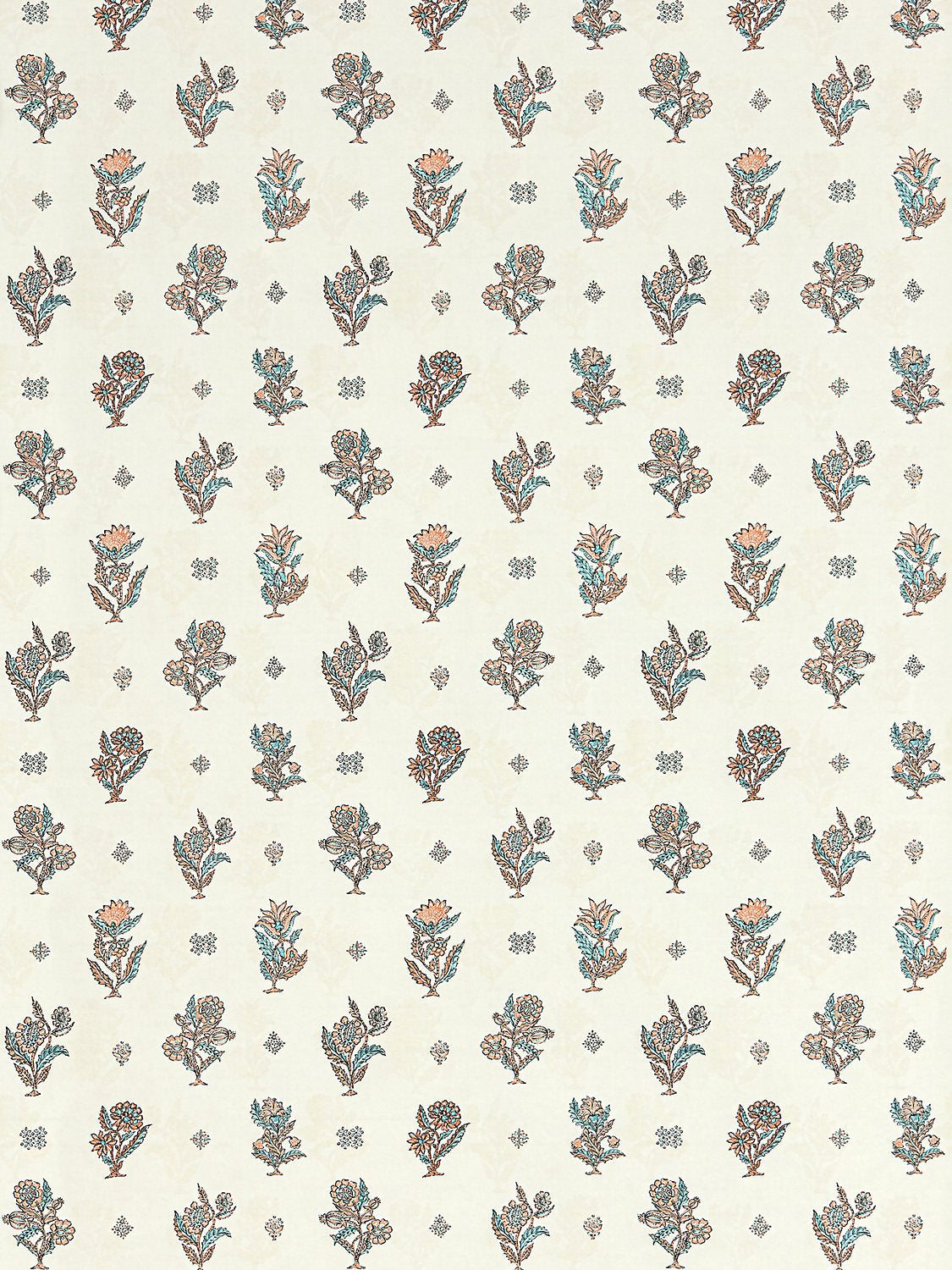 Calico Wallcovering - Peach Aqua - Scalamandre Wallpaper