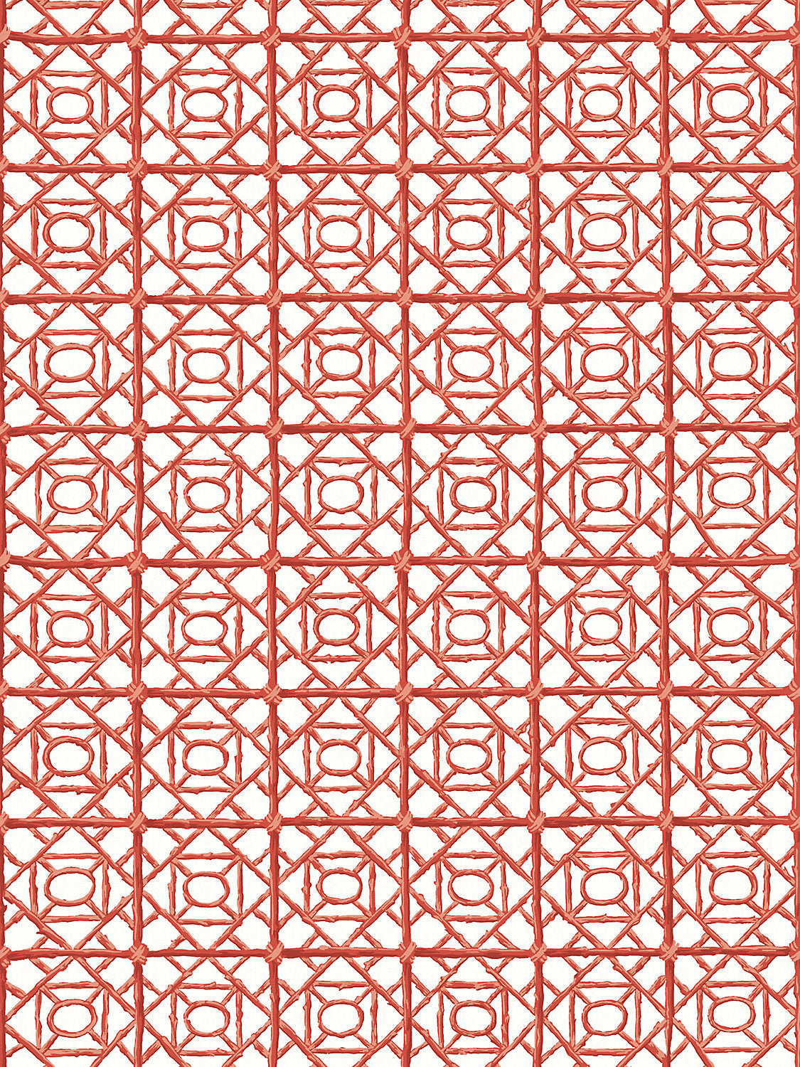 Ormond Fret Wallcovering - Lacquer Red - Scalamandre Wallpaper