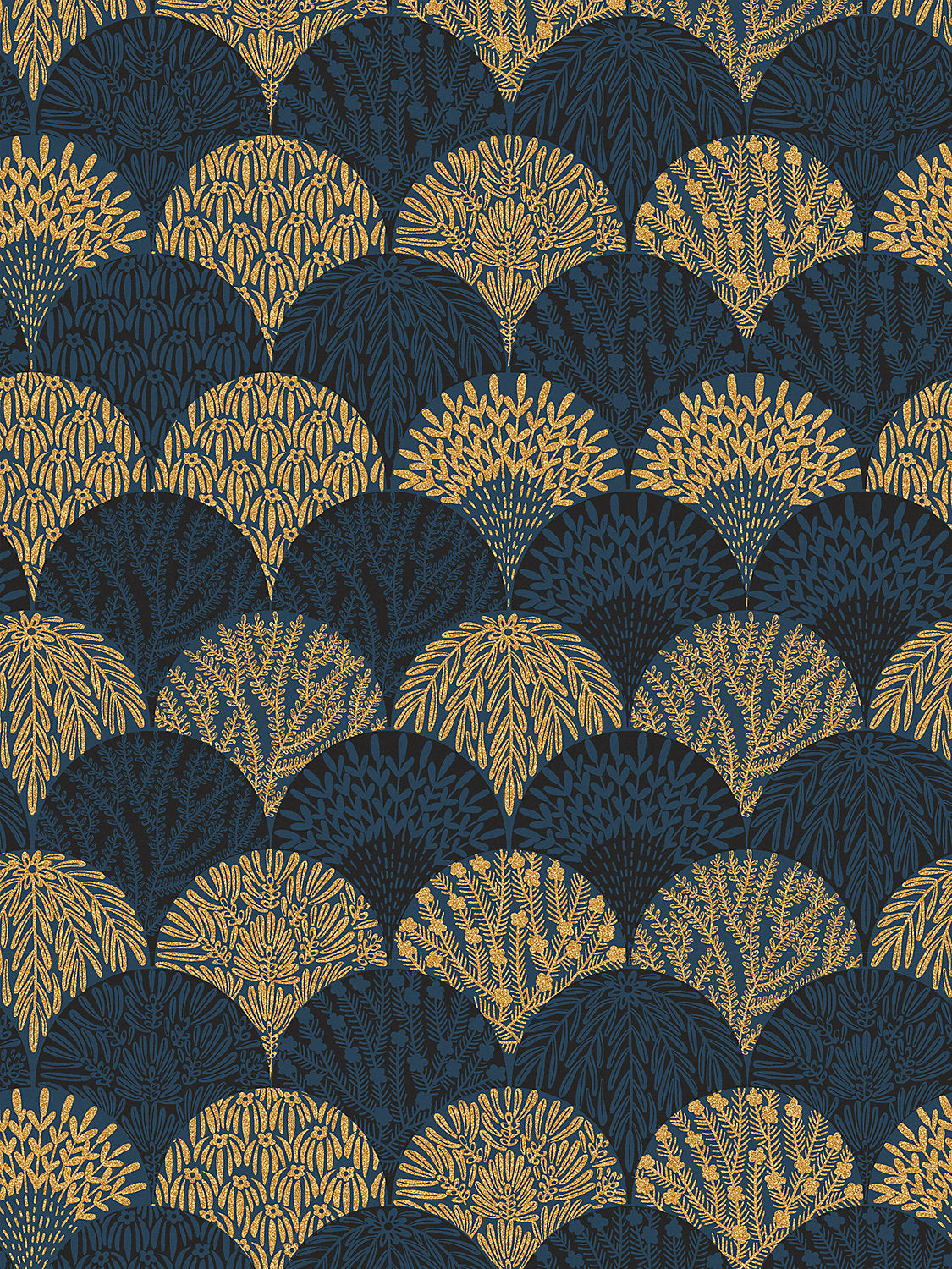 Herb Garden Wallcovering - Midnight - Scalamandre Wallpaper