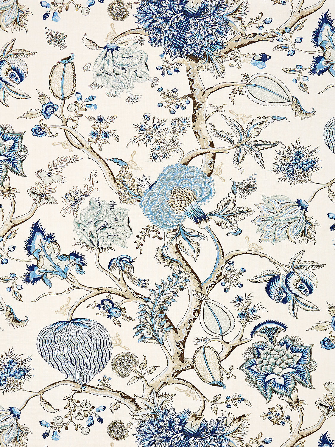 Pondicherry Linen Print - Delft - Scalamandre Fabric