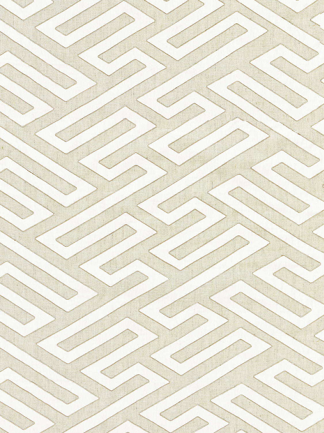 Canton Fret Applique - Linen - Scalamandre Fabric
