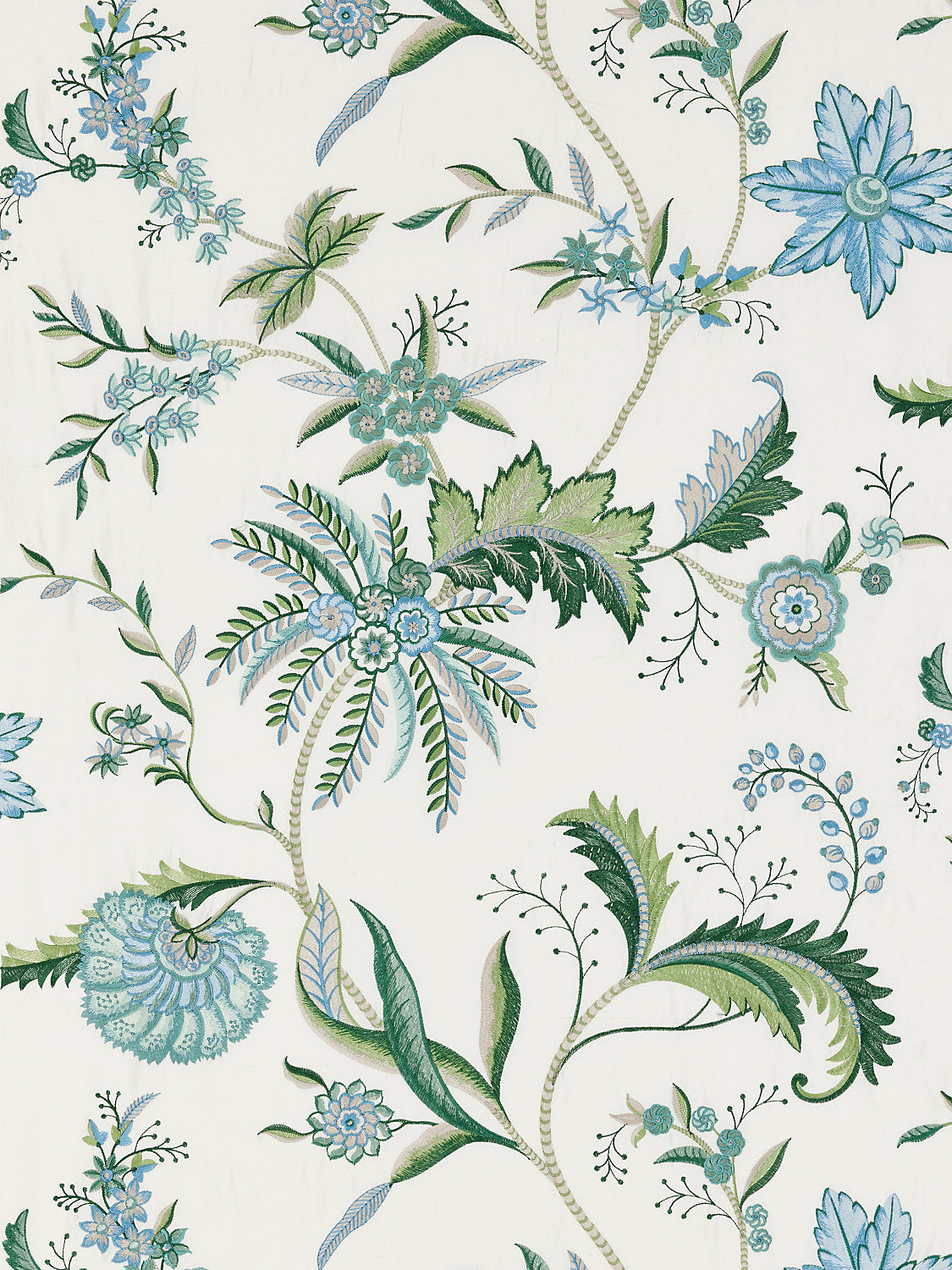 Seraphine Embroidered Silk - Meadow