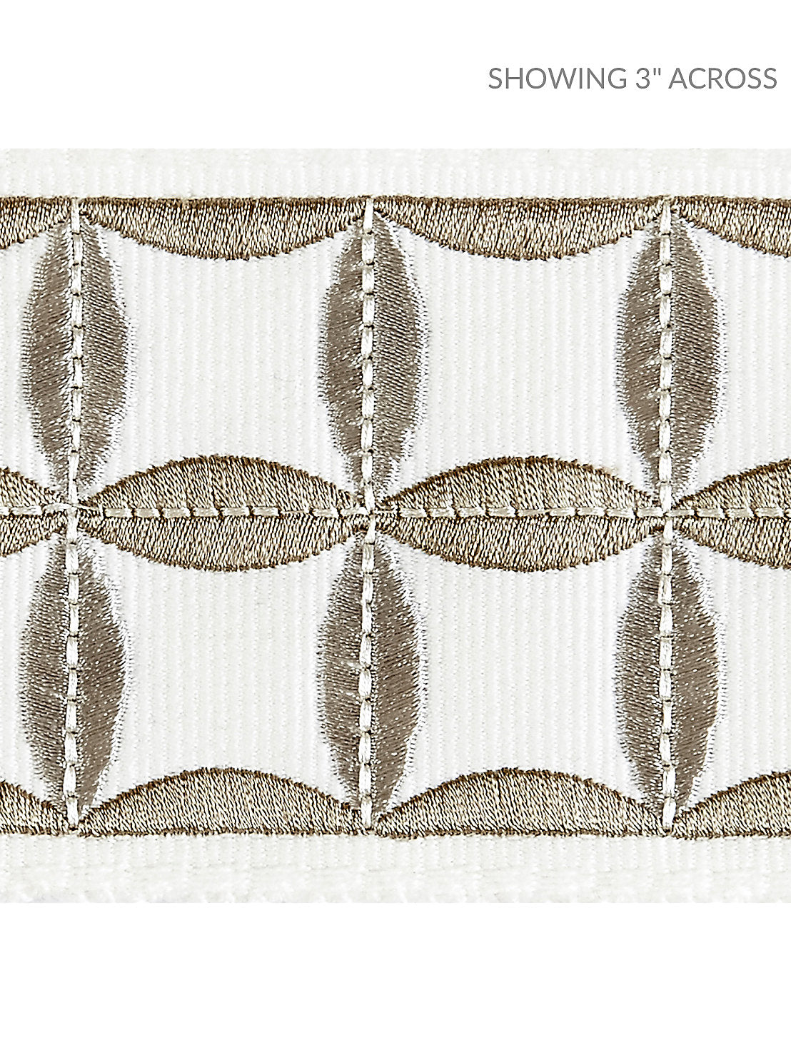 Fiori Embroidered Tape - Platinum