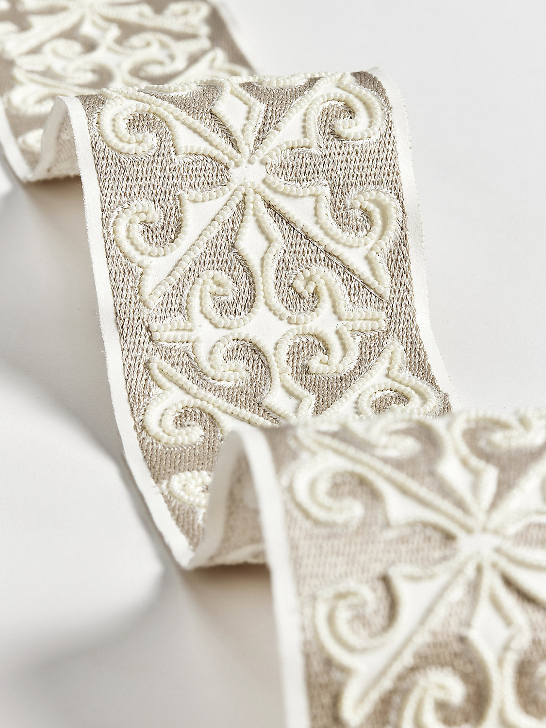 Saxony Embellished Tape - Pearl - Scalamandre Trim