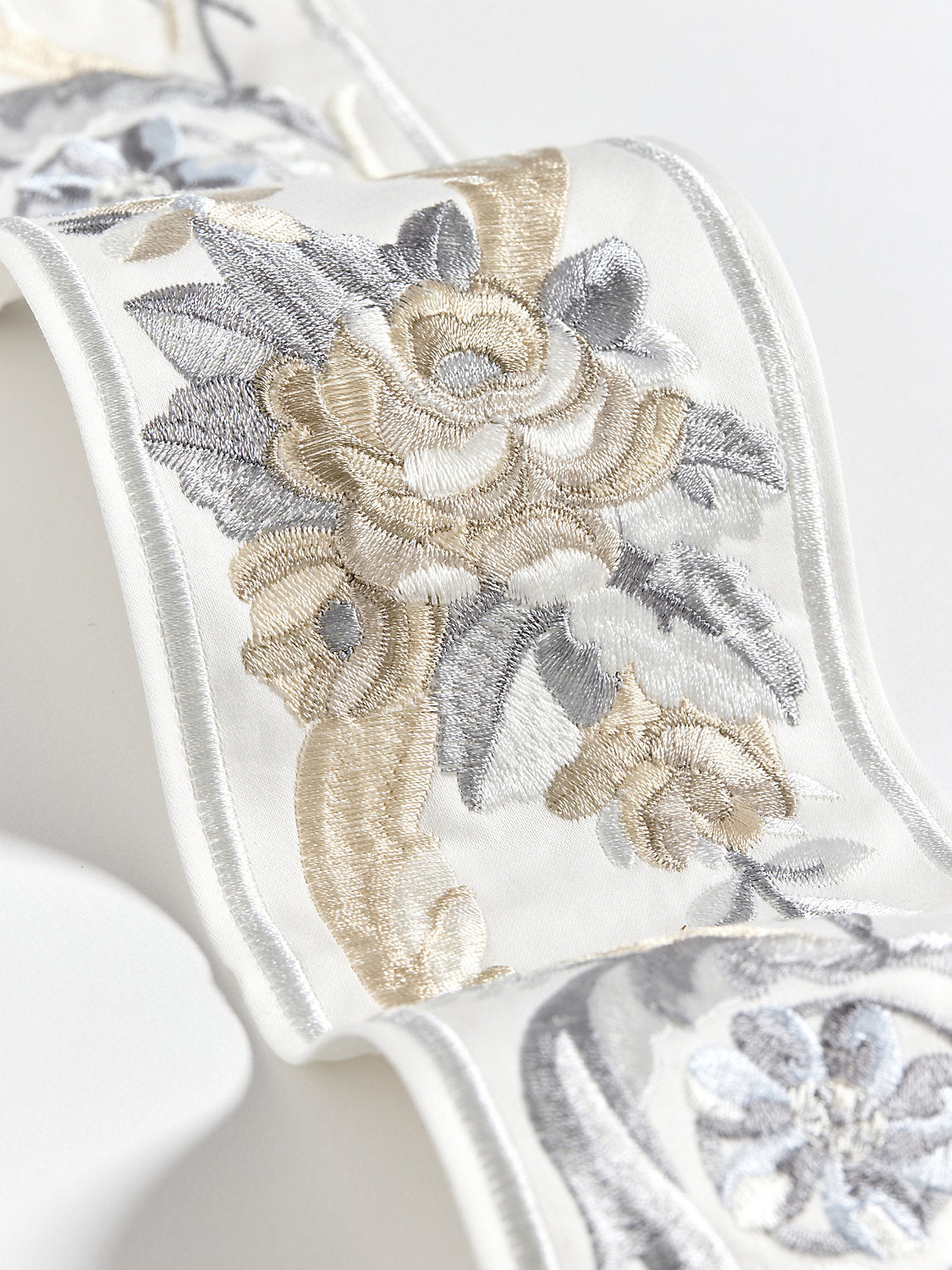 Reine Embroidered Tape - Platinum - Scalamandre Trim