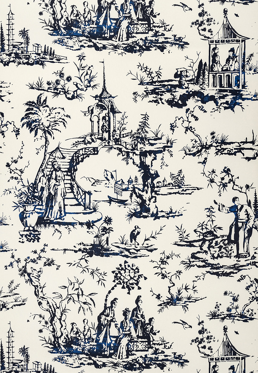 Summer Palace - Porcelain - Scalamandre Wallpaper