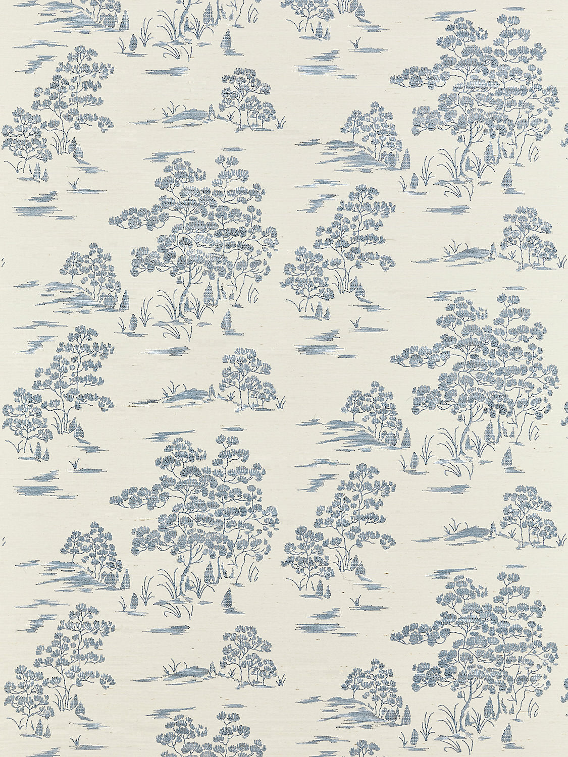 Katsura Embroidered Toile - Sky - Scalamandre Wallpaper