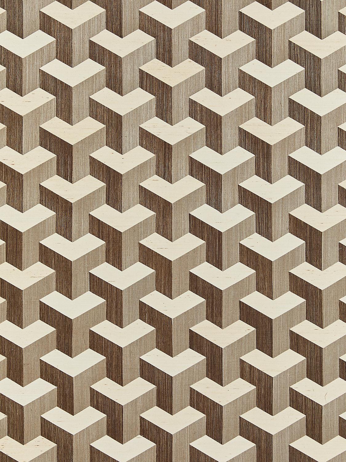 Forte | Sisal - Coffee & Cream - Scalamandre Wallpaper