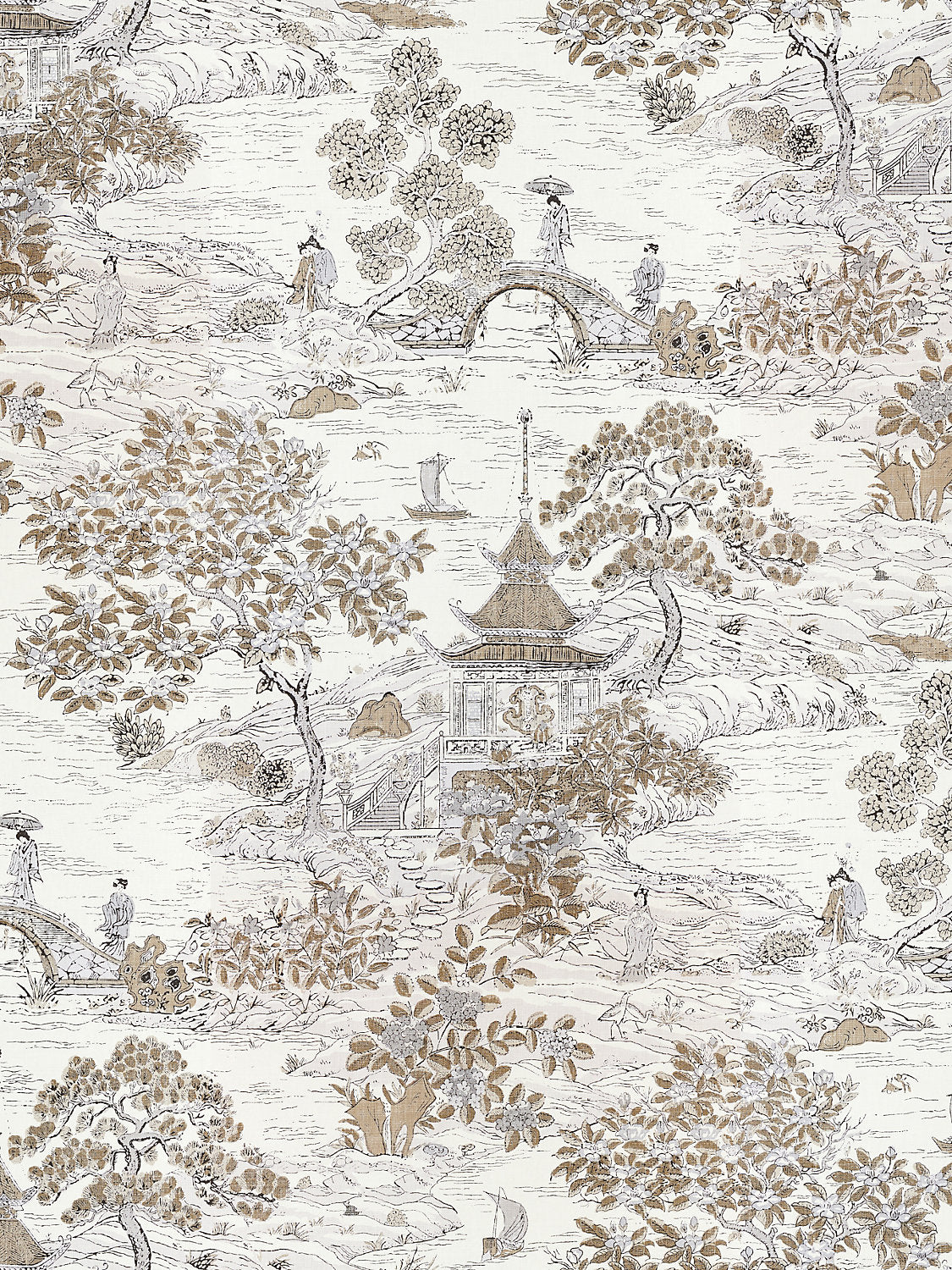 Satomi | Wallcovering - Pewter - Scalamandre Wallpaper